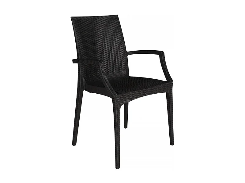 SET 2 POLTRONE da giardino impilabile effetto rattan