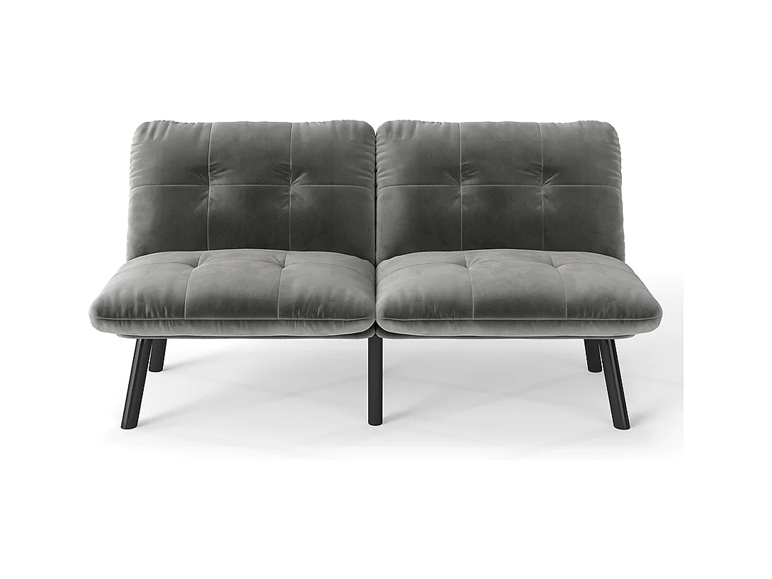 Canapé-lit pliable, 2 places, avec fonction couchage, gris