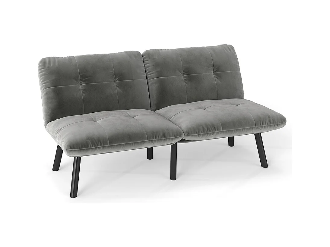 Canapé-lit pliable, 2 places, avec fonction couchage, gris