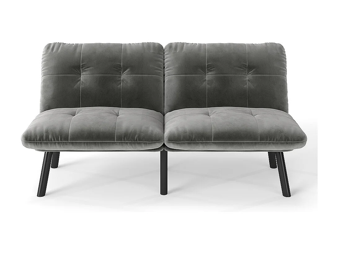 Canapé-lit pliable, 2 places, avec fonction couchage, gris