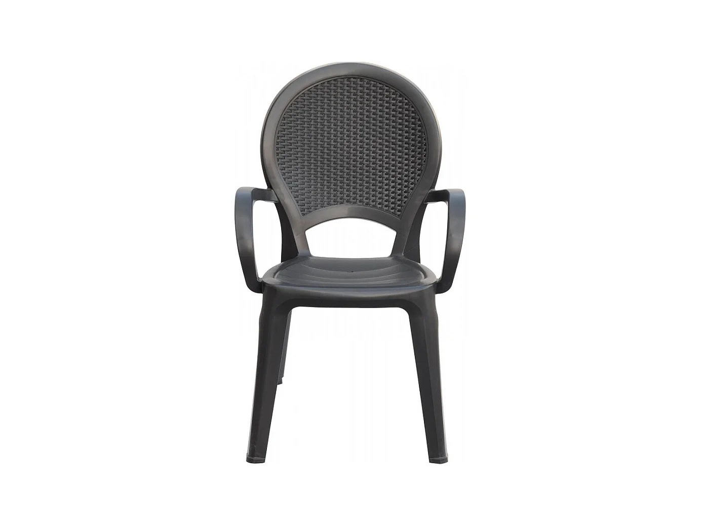 SET 4 POLTRONE da giardino schienale rattan impilabile