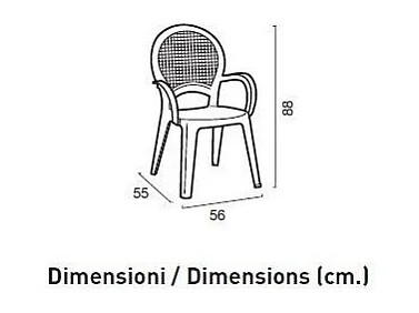 SET 4 POLTRONE da giardino schienale rattan impilabile