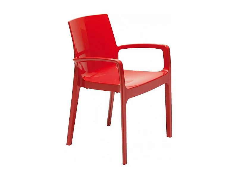 SET 2 POLTRONE Polipropilene impilabili con braccioli cucina bar