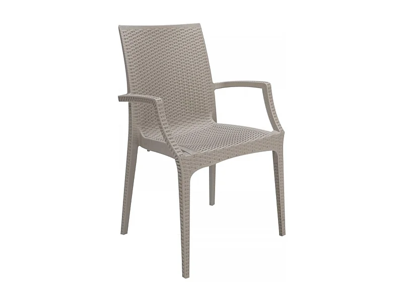 SET 2 POLTRONE da giardino impilabile effetto rattan