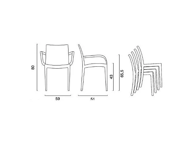 SET 2 POLTRONE per giardino bar ristoranti impilabile