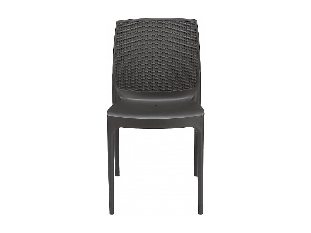 SET 2 SEDIE in Poly Rattan Giardino Bar Ristorante Boheme