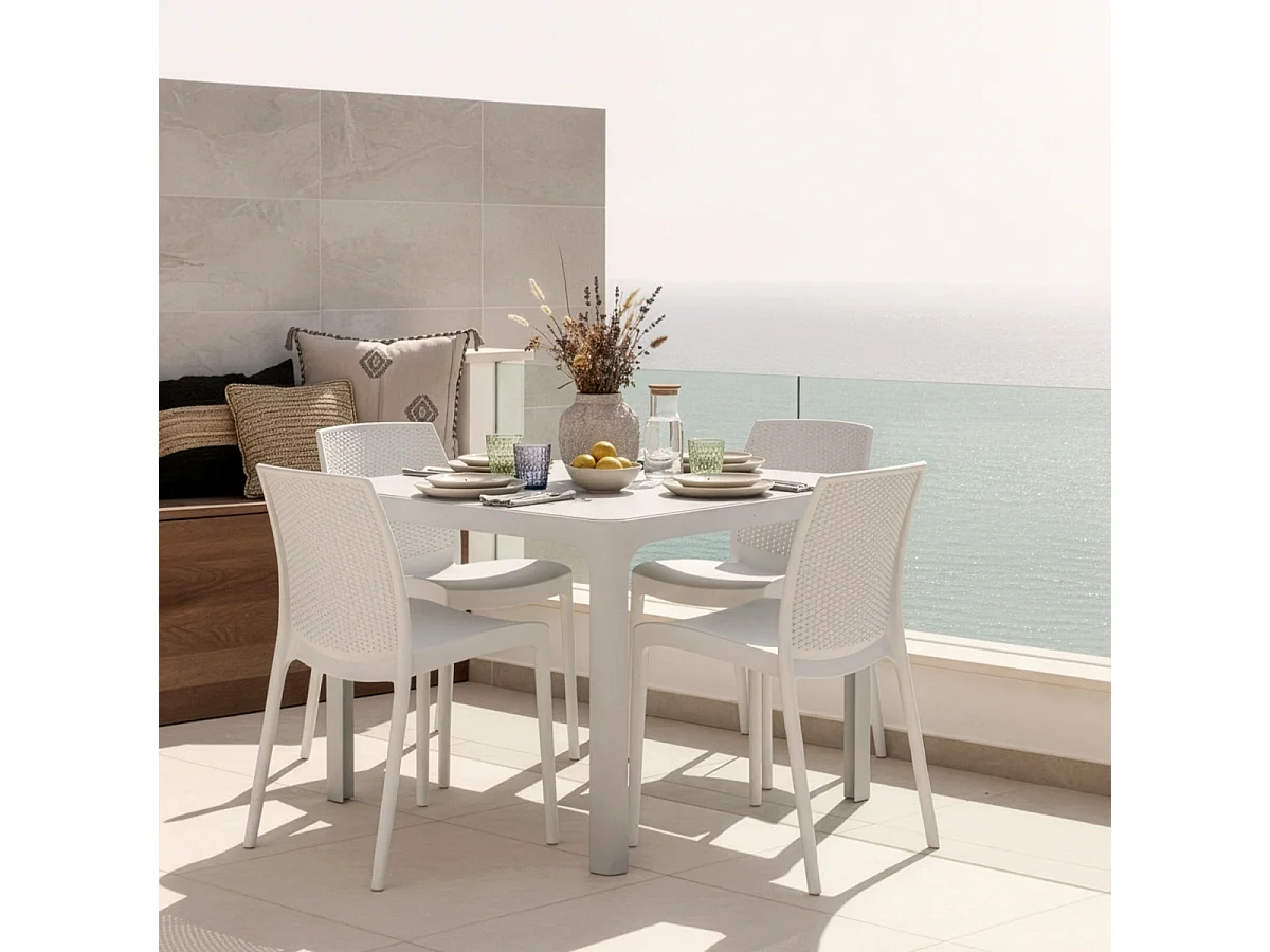 TAVOLO RATTAN 80X80 - gambe smontabili