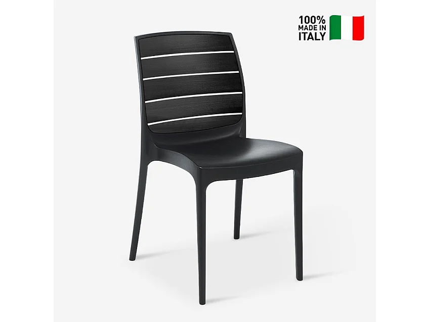 Stapelbarer Stuhl für Garten- und Restaurant Carmen Grand Soleil - Schwarz