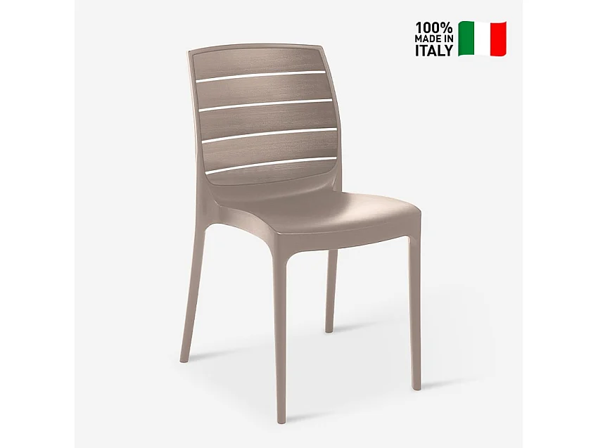 Silla exterior jardín apilable bar restaurante Carmen Grand Soleil - Beige Juta