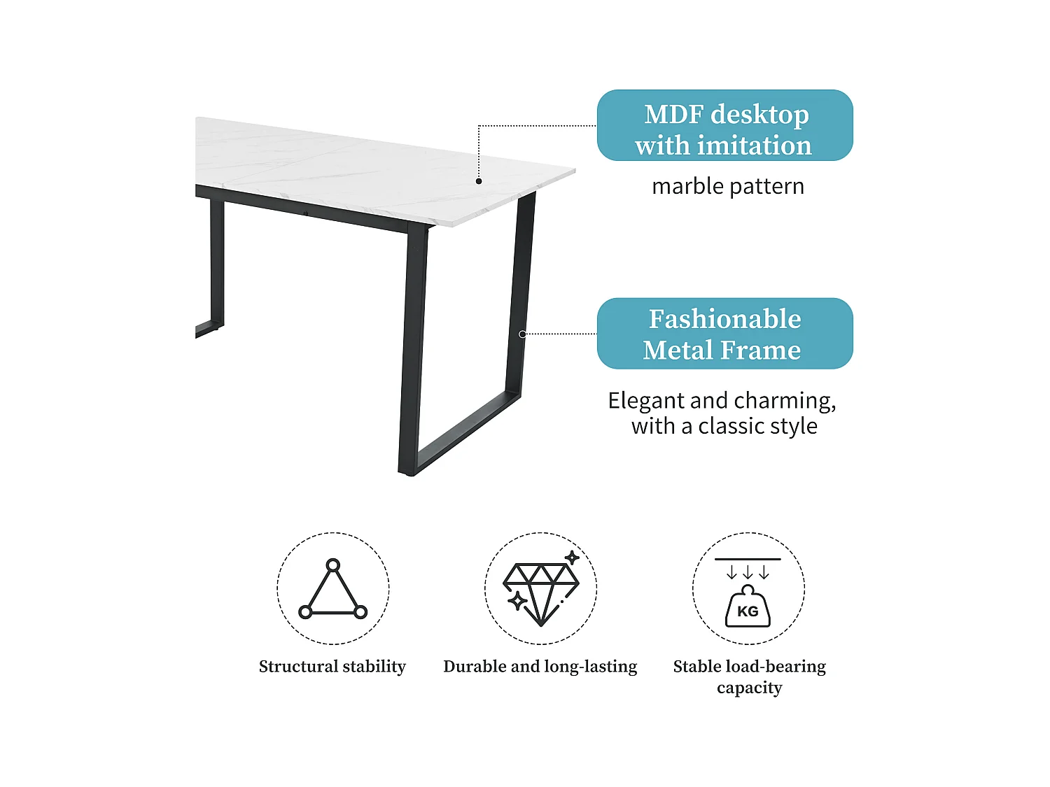 Ensemble Salle à Manger 9 Pièces – Table Extensible 140/180×80×75 cm MDF Blanc Pieds Noirs avec 8 Chaises en Velours Noir Moderne