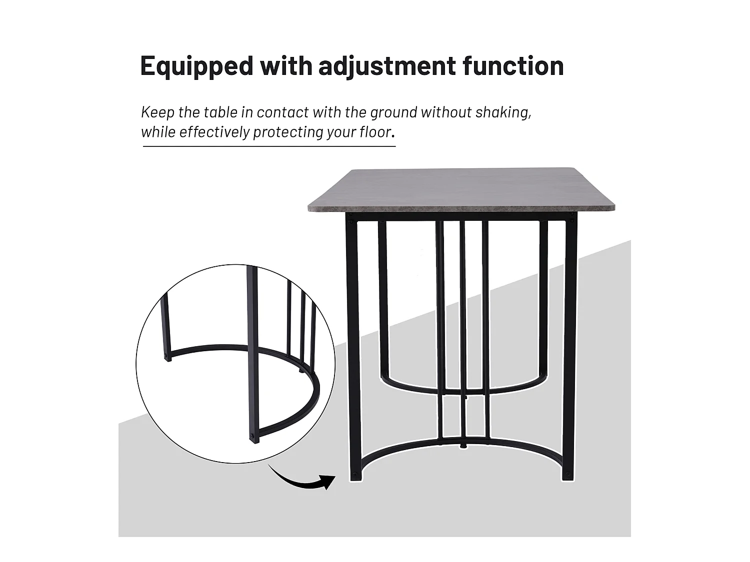 Ensemble Salle à Manger 5 Pièces – Table 140×80 cm Plateau MDF Gris avec Pieds Métal Noirs + 4 Chaises en Velours Noir, Design Moderne