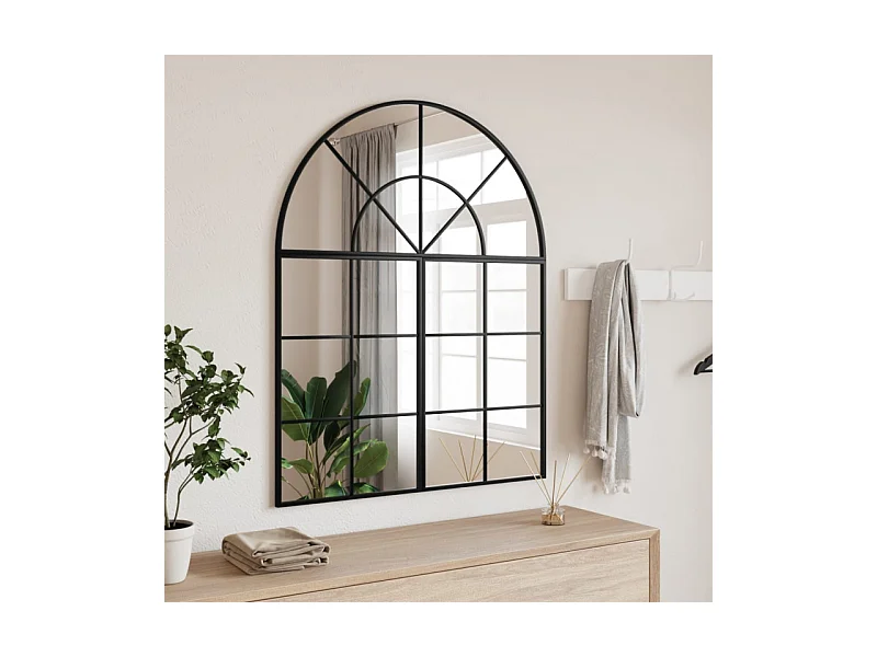 Miroir mural noir 80x100 cm arche fer