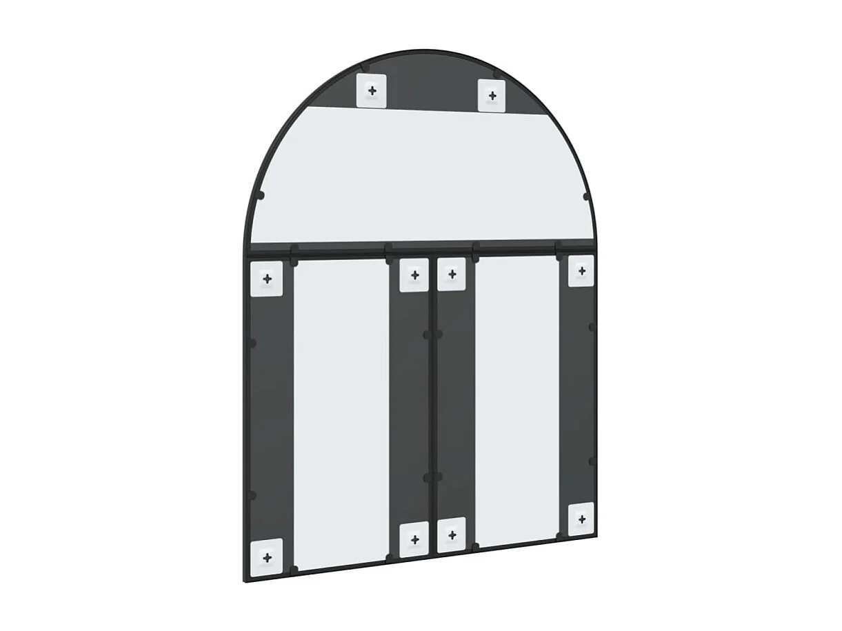 Espelho de Parede Arqueado em Ferro Preto 80x100 cm para Decoração Minimalista