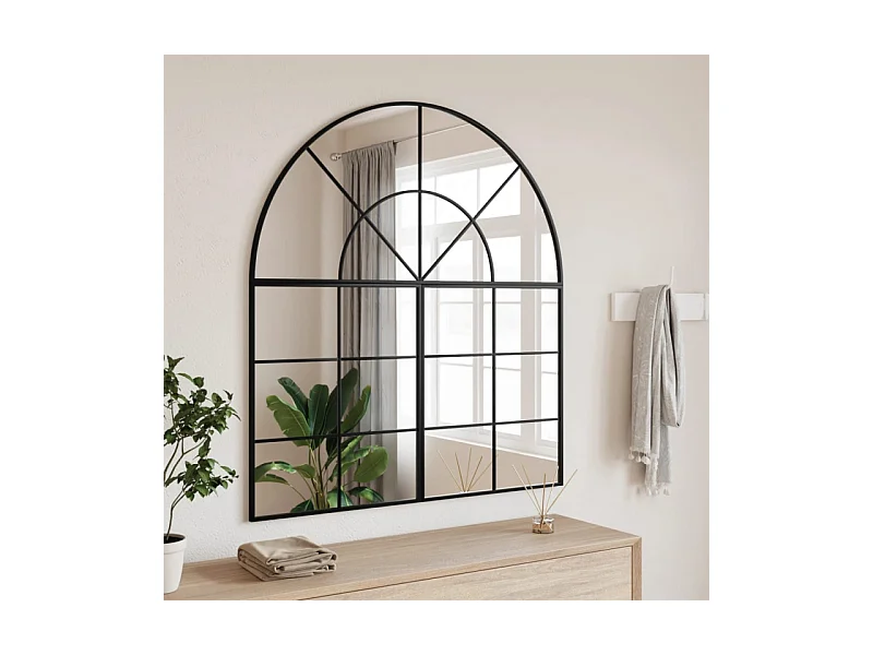 Miroir mural noir 100x110 cm arche fer