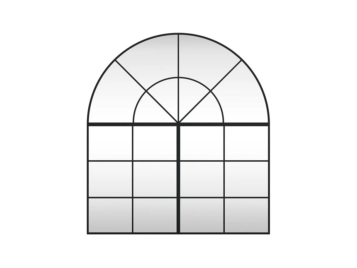 Miroir mural noir 100x110 cm arche fer