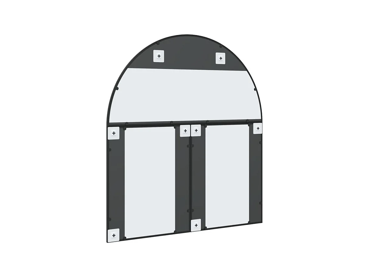 Miroir mural noir 100x110 cm arche fer