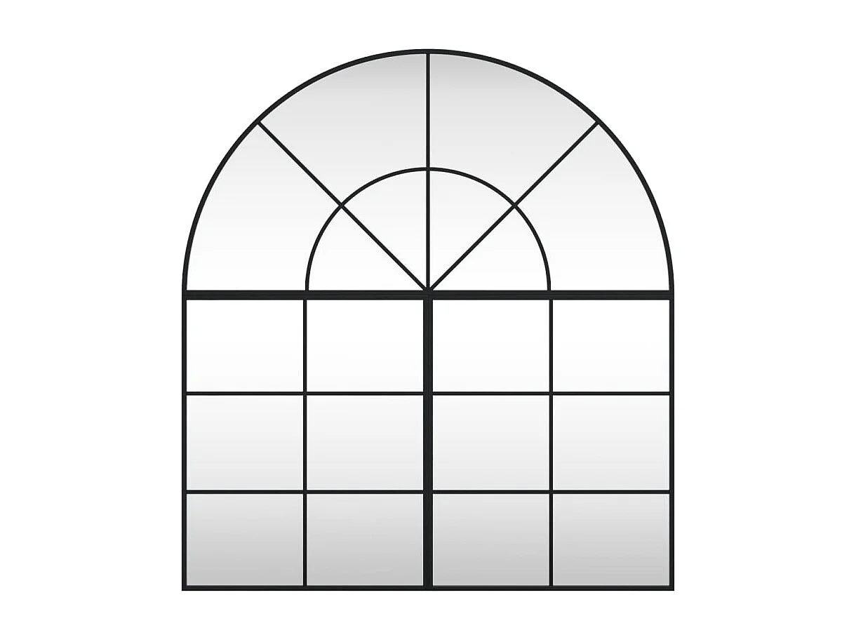 Miroir mural noir 100x110 cm arche fer