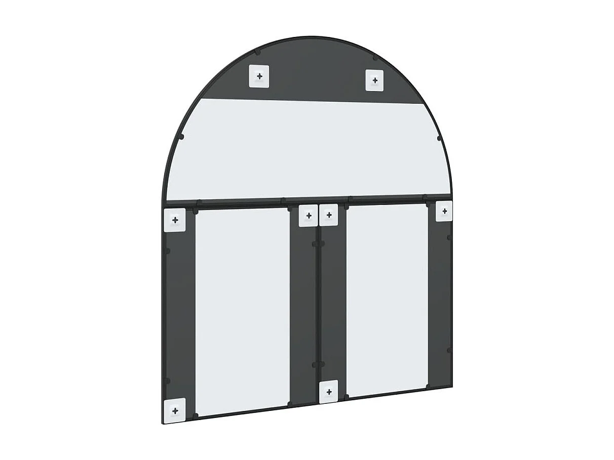 Miroir mural noir 100x110 cm arche fer