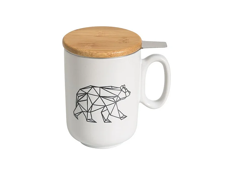 Tisanière Blanche Ours Origami 450ml - Table et Cook
