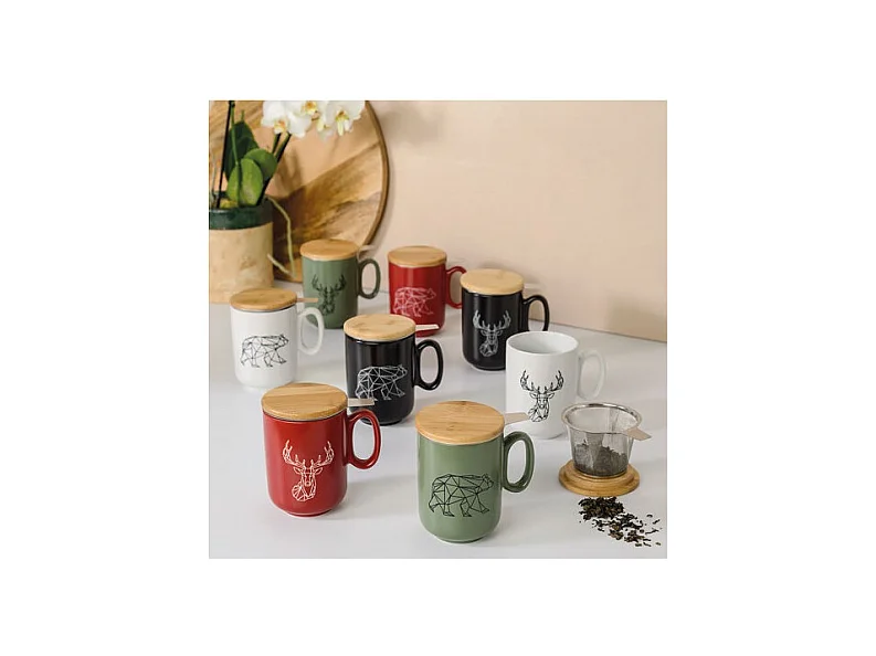 Tisanière Blanche Ours Origami 450ml - Table et Cook