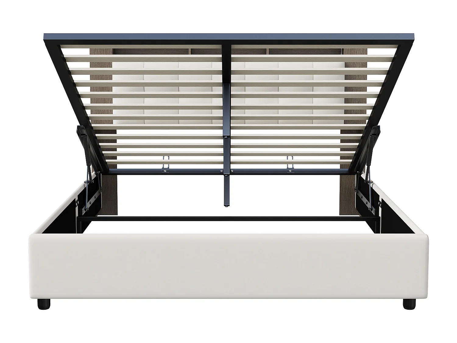 140x200 opbergbed met LED en draadloze oplaadfunctie, met opbergruimte, fluweel, wit