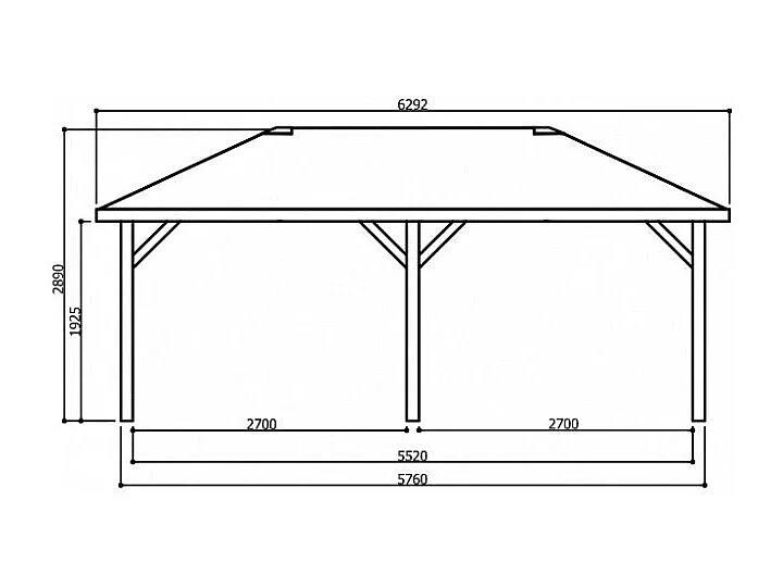 Kiosque Solid Superia - 21,84 m² - Sapin du Nord certifié - Imprégné - Shingle noir