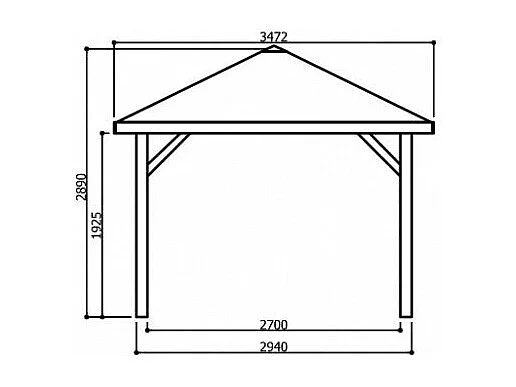 Kiosque Solid Superia - 21,84 m² - Sapin du Nord certifié - Imprégné - Shingle noir
