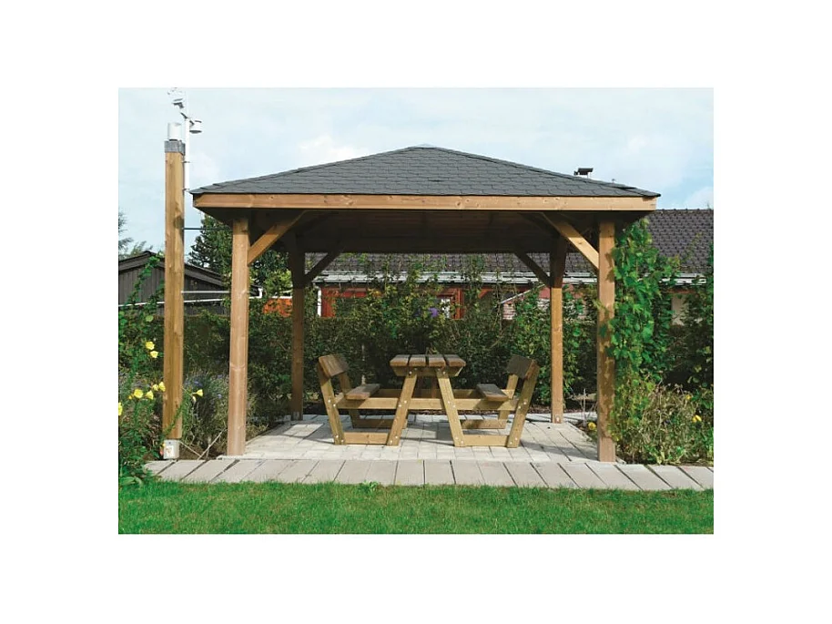 Kiosque 3470 x 3470 cm - Pin d'Europe du Nord - Surface 12,05 m²