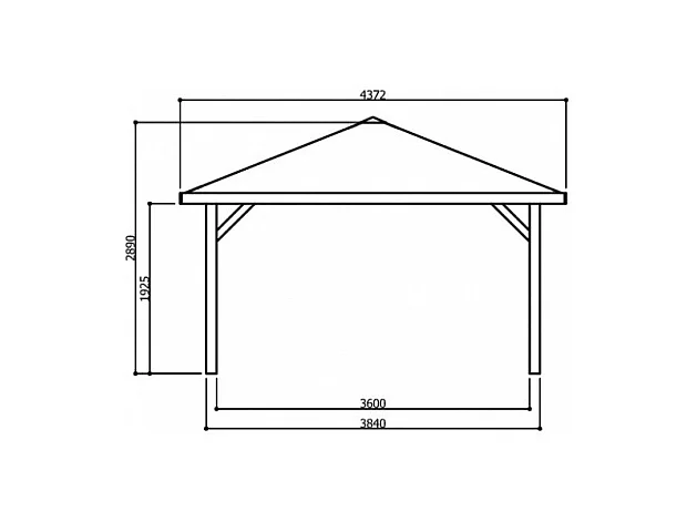 Kiosque Solid Superia 4,37 m x 4,37 m - 19,11 m² - Sapin du Nord certifié - Toiture shingle noir