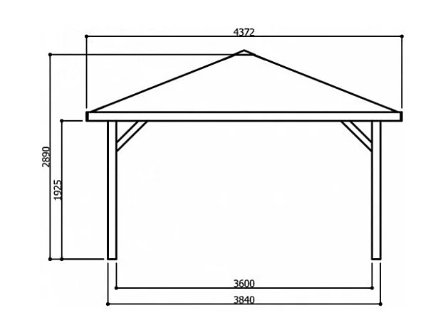 Kiosque Solid Superia 4,37 m x 4,37 m - 19,11 m² - Sapin du Nord certifié - Toiture shingle noir