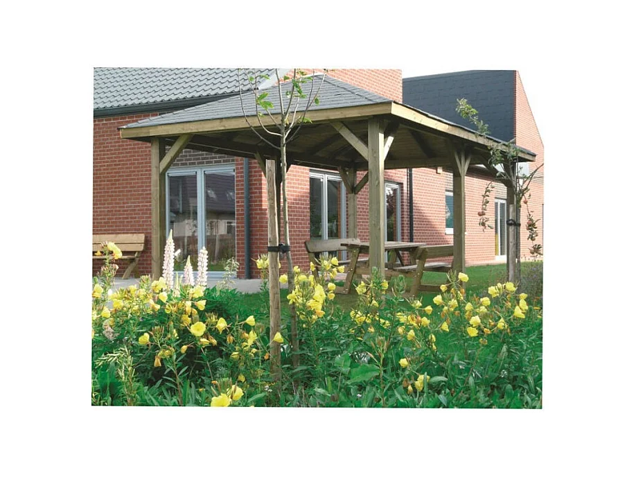 Kiosque Solid Superia - 15,59 m² - Sapin du Nord certifié - Shingle noir