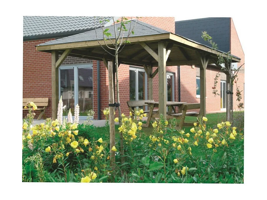 Kiosque Solid Superia - 15,59 m² - Sapin du Nord certifié - Shingle noir