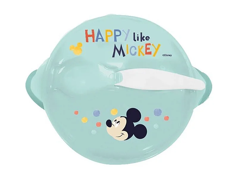 Bol hermétique avec ventouse et cuillere Mickey +10mois