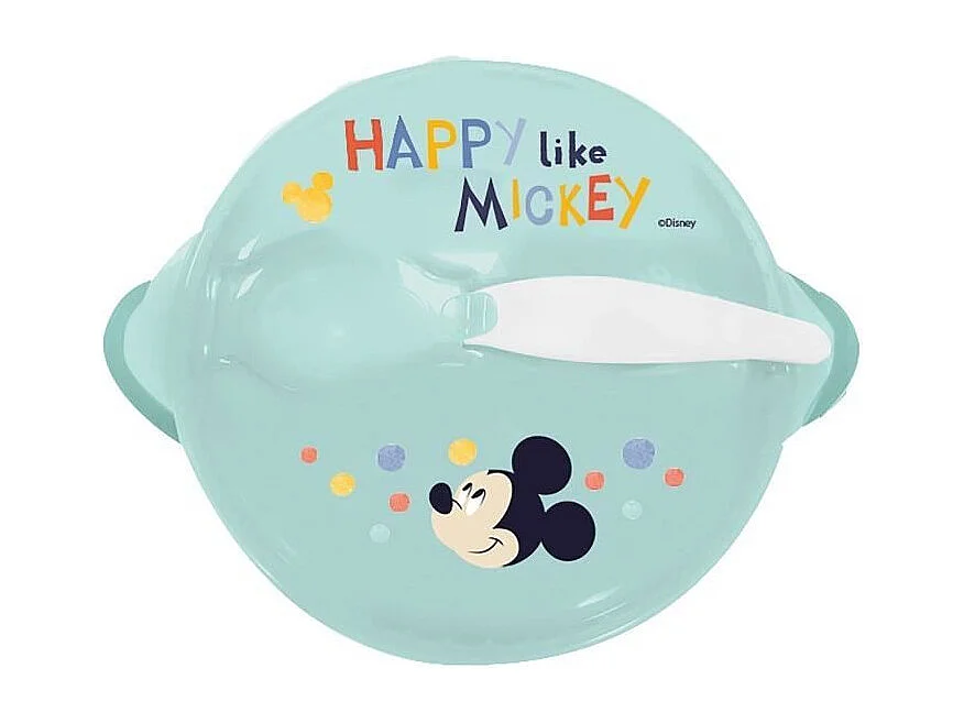 Bol hermétique avec ventouse et cuillere Mickey +10mois