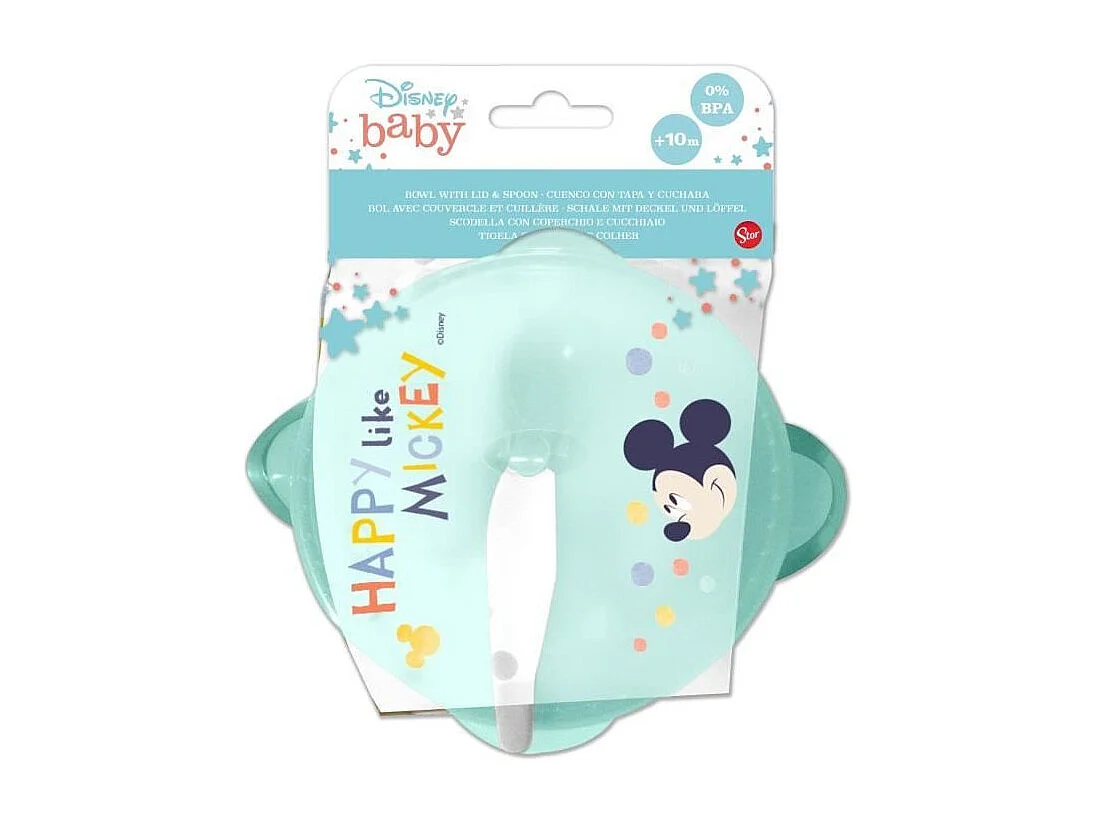 Bol hermétique avec ventouse et cuillere Mickey +10mois