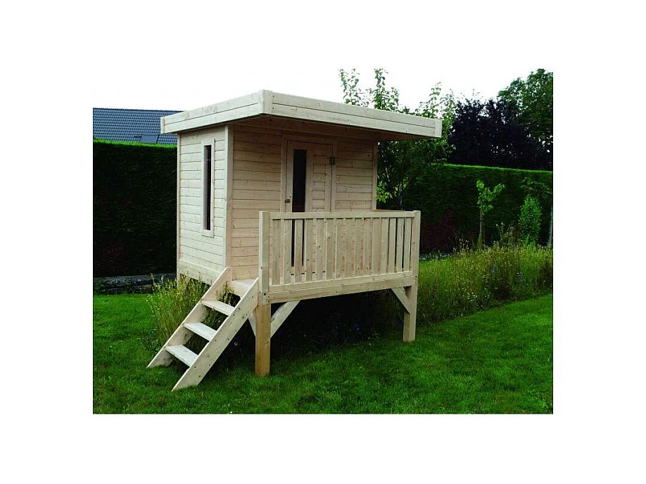 Cabane de jeux Playhouse Traditional - 1,80 m x 1,80 m - Sapin du Nord certifié