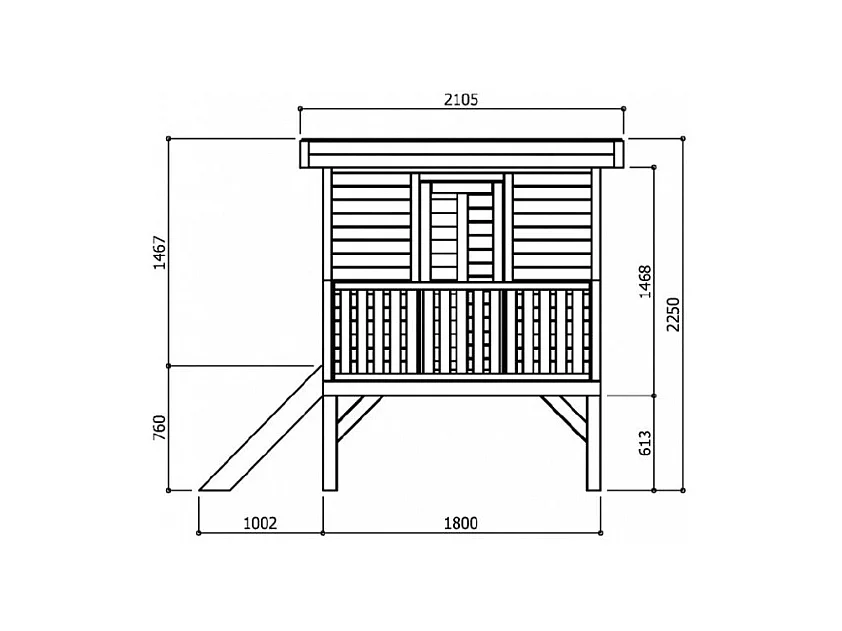 Cabane de jeux Playhouse Traditional - 1,80 m x 1,80 m - Sapin du Nord certifié