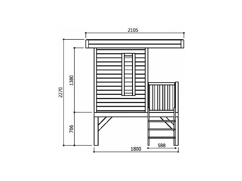 Cabane de jeux Playhouse Traditional - 1,80 m x 1,80 m - Sapin du Nord certifié