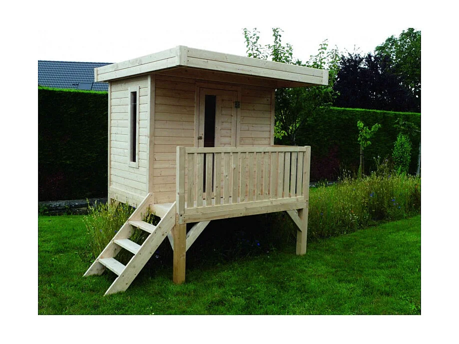 Cabane de jeux Playhouse Traditional - 1,80 m x 1,80 m - Sapin du Nord certifié