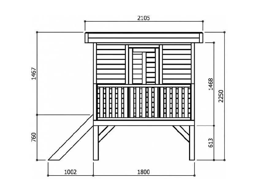 Cabane de jeux Playhouse Traditional - 1,80 m x 1,80 m - Sapin du Nord certifié