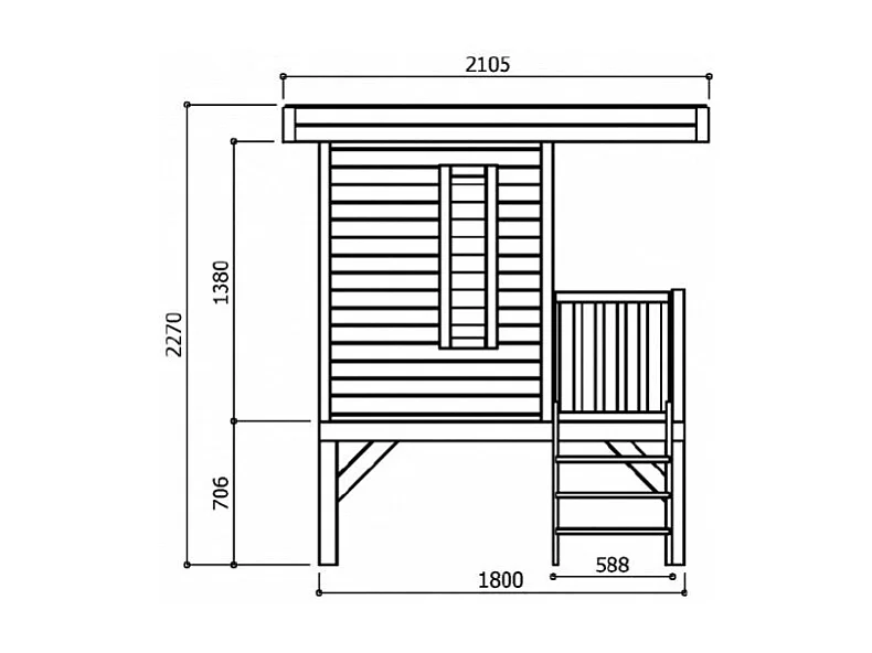 Cabane de jeux Playhouse Traditional - 1,80 m x 1,80 m - Sapin du Nord certifié