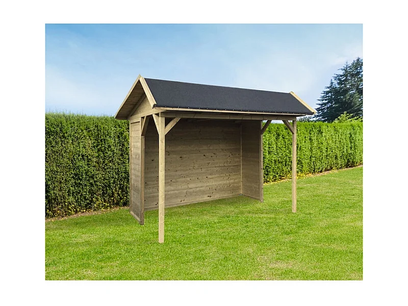 Kiosk Ronsburg 3400 x 2500 cm - 8,5 m² - Noord-Europees grenen - Dubbel hellend dak