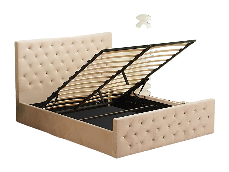 Lit coffre 2 places 160X200 cm VICTORIA Velours