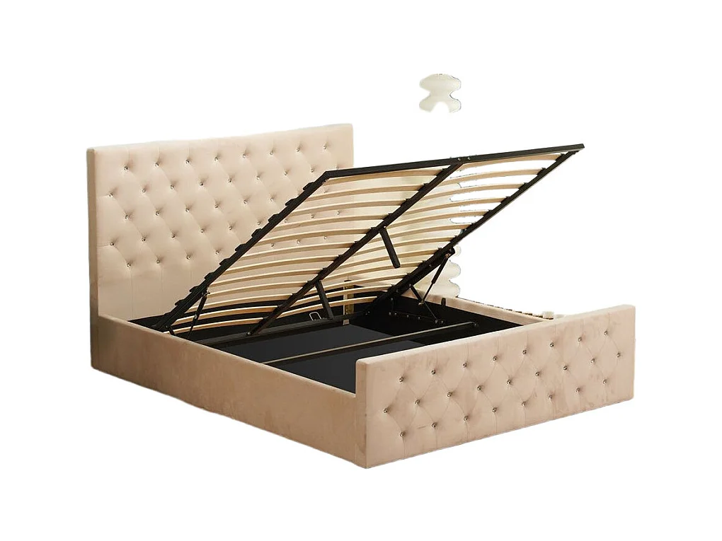 Lit coffre 2 places 160X200 cm VICTORIA Velours