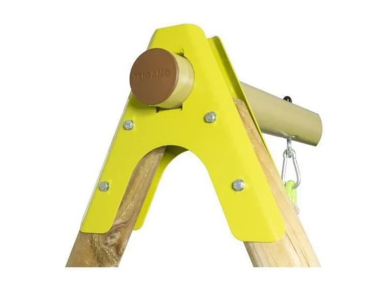 Speeltuin ARROBA in hout en metaal - Schommel 2 schommels, platform en glijbaan van 2,63 m