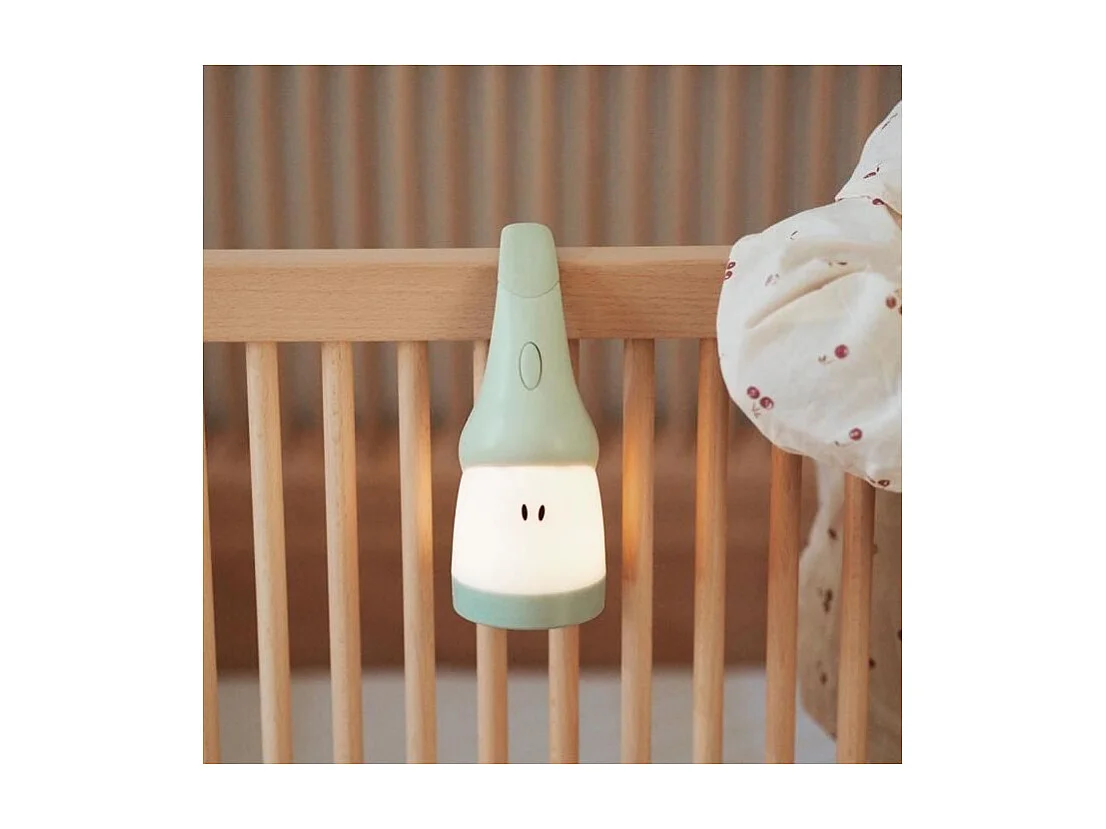 BEABA , Veilleuse et lampe torche 2 en 1 nomade, rechargeabe USB, Vert Sauge