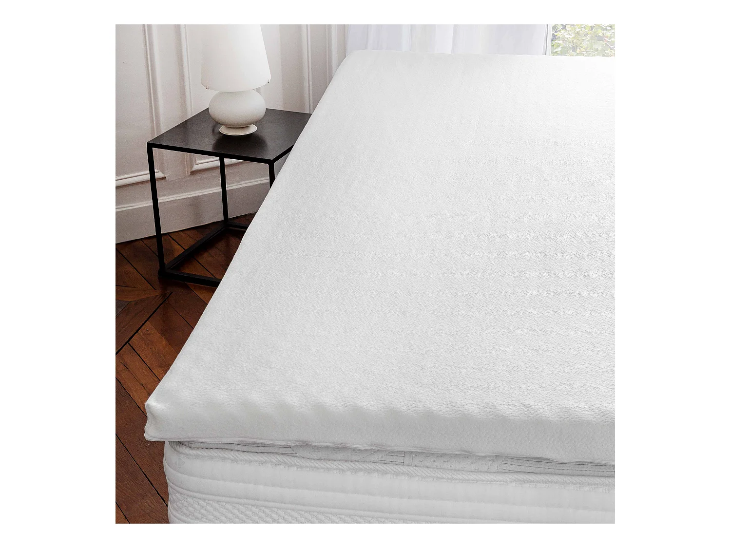 Surmatelas à mémoire de forme 90x190 cm enveloppe déhoussable MEMOZEN