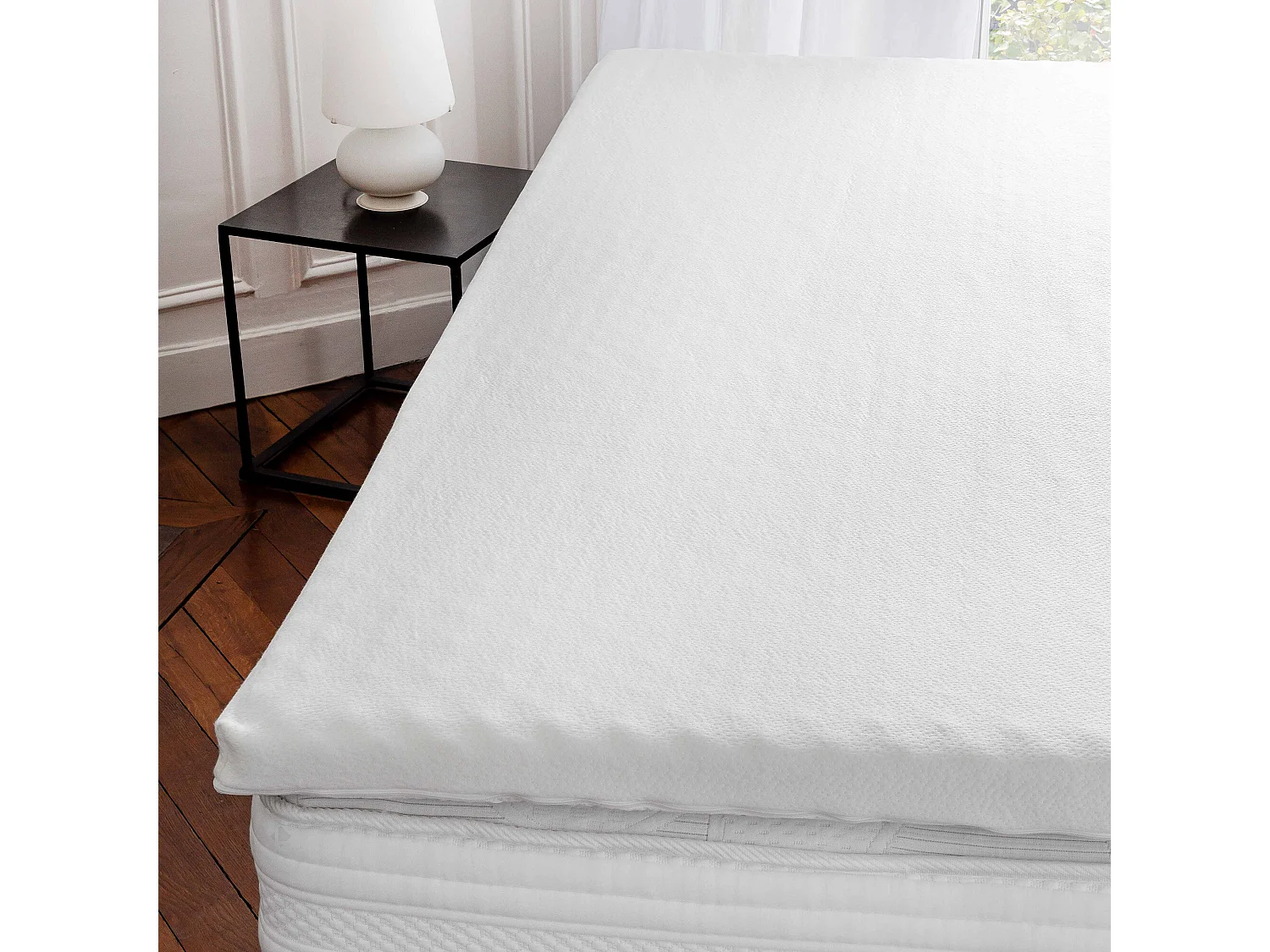 Surmatelas à mémoire de forme 140x190 cm enveloppe déhoussable MEMOZEN