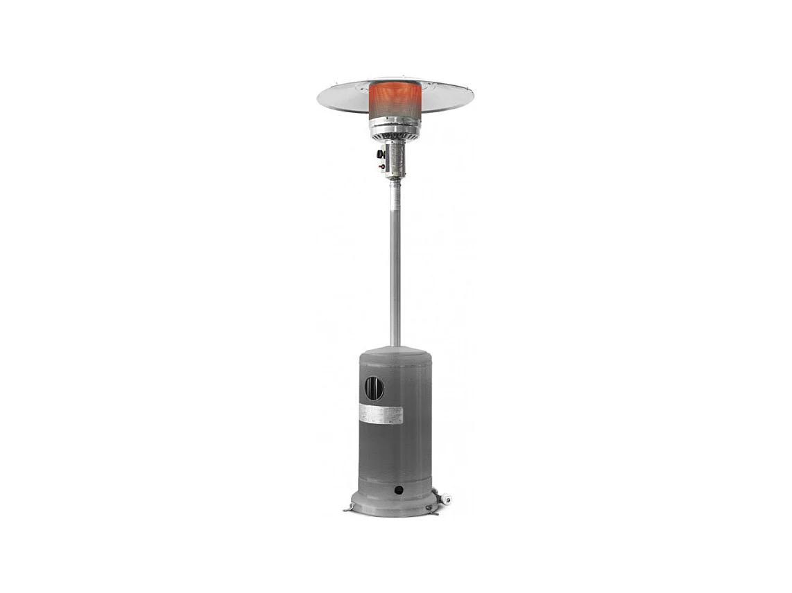 Parasol chauffant au gaz Warmtech 13 kW en inox avec roues