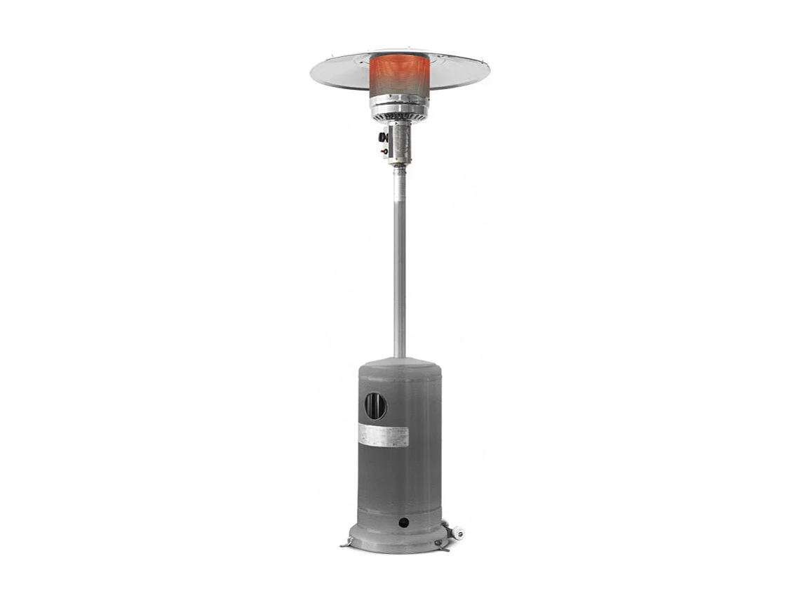 Parasol chauffant au gaz Warmtech 13 kW en inox avec roues